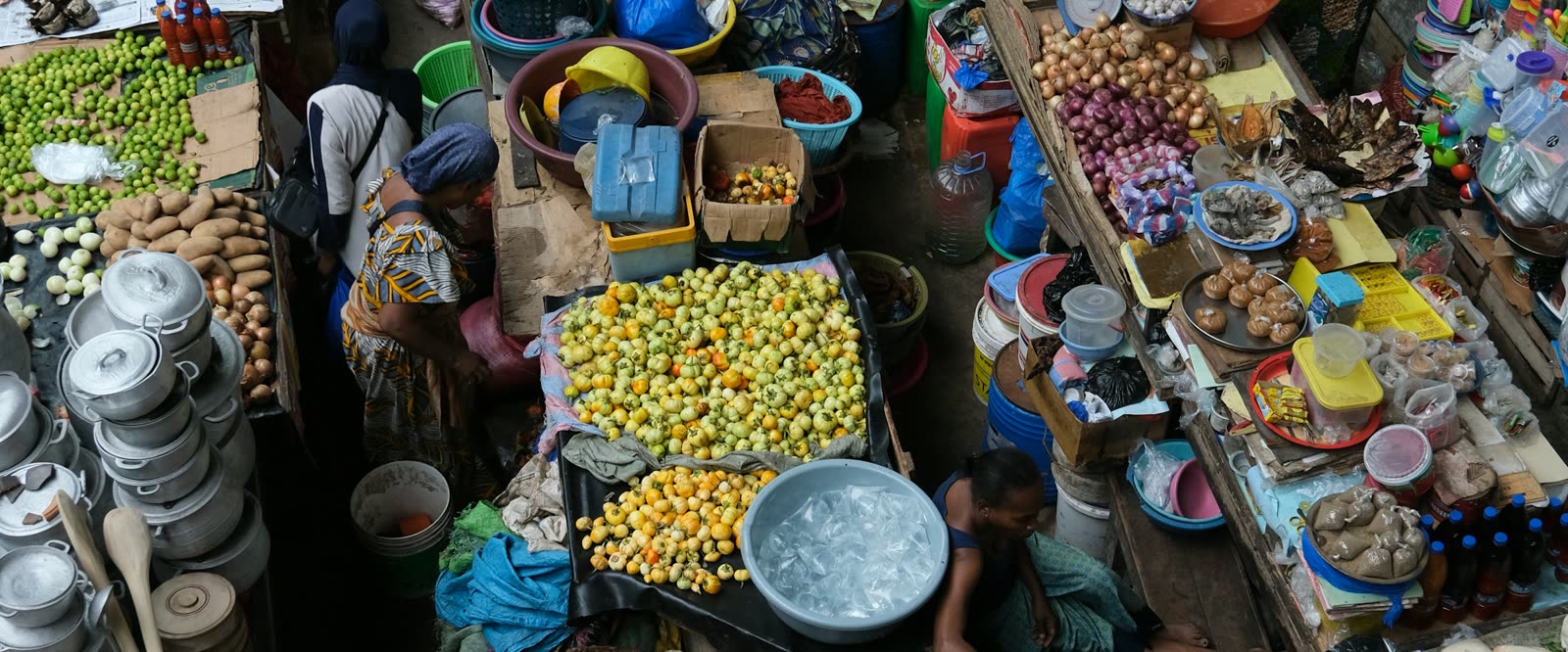 Local market scene in Senegal