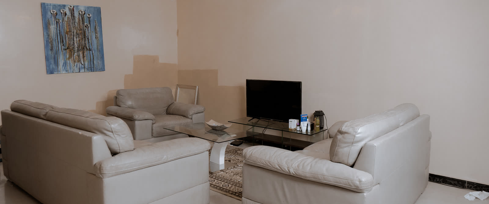 Furnished apartment living room in Dakar